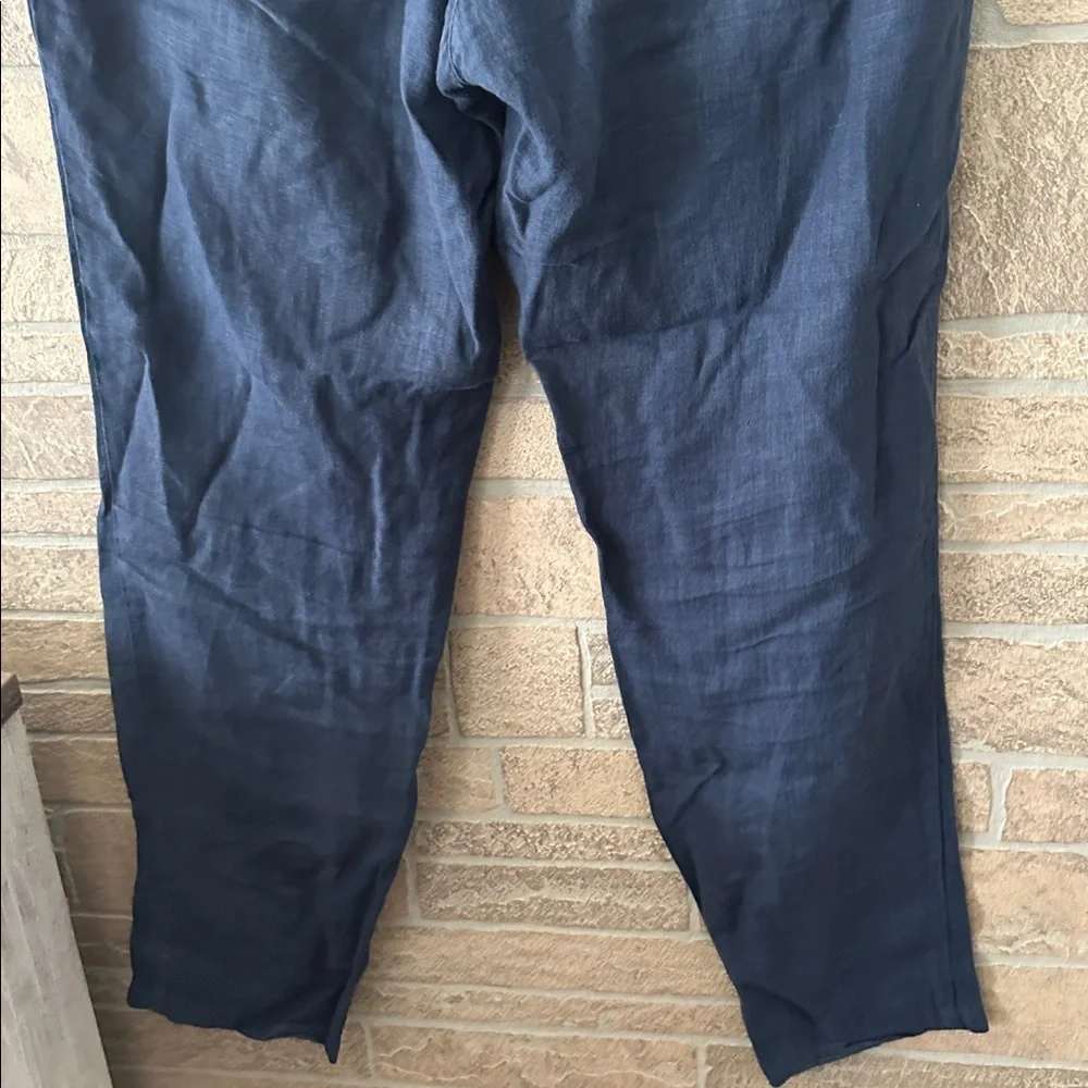 04651/ A Trip In A Bag Casual Pants Size 2XL US Navy Blue 100% Linen